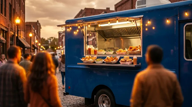 Customers lining up at a food truck window, How to Start a Food Truck Business in Ohio