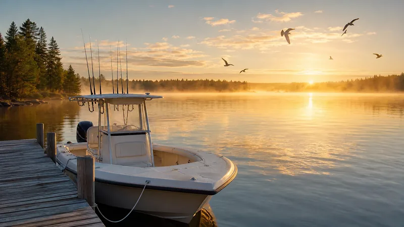 Charter fishing boat tied at a Lake Erie dock at dawn, How to Start a Lake Erie Charter Fishing Business