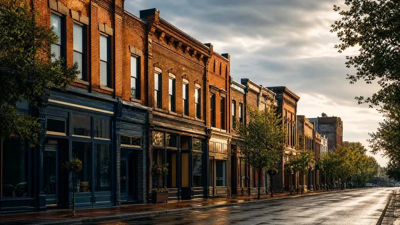 Brick storefronts on a northern Ohio main street, Canton Business License